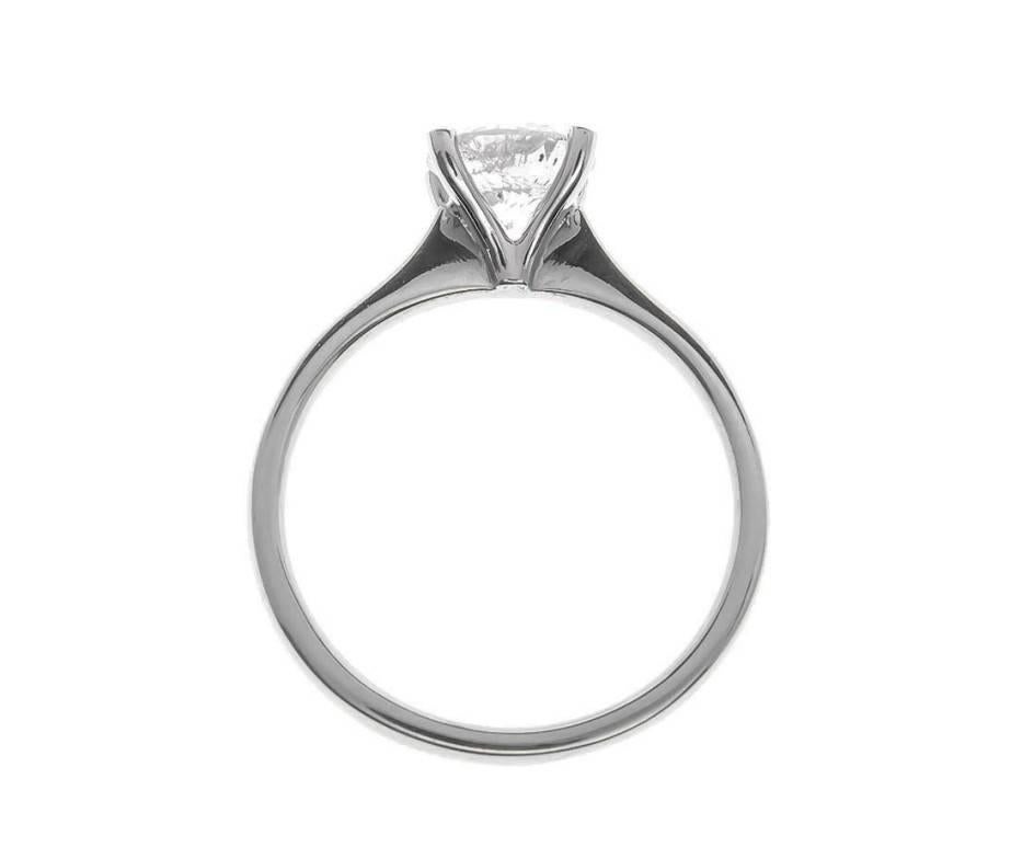 Modern 1.00 Carat Solitaire Diamond Platinum Ring