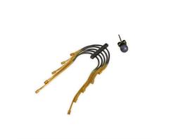 Oxidised Sterling Silver and Gold Vermeil Black Pearl Interchangeable Earrings