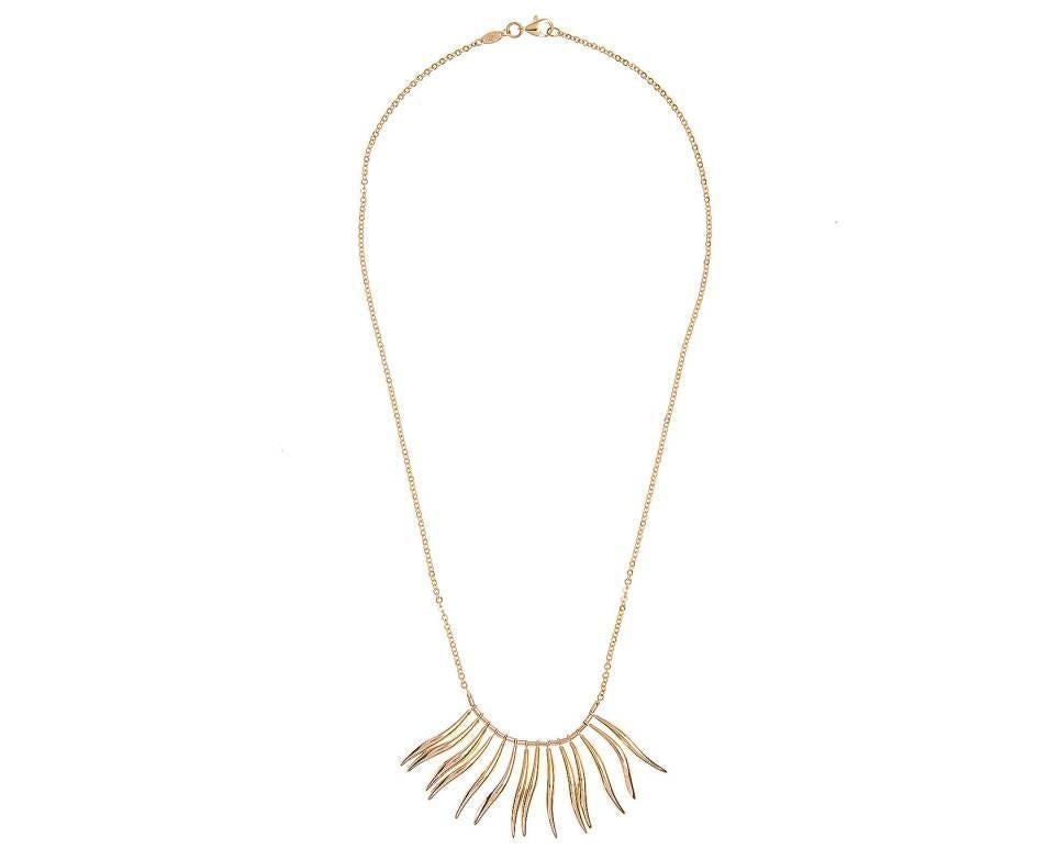 Retro 9 Carat Gold Wave Fringe Necklace