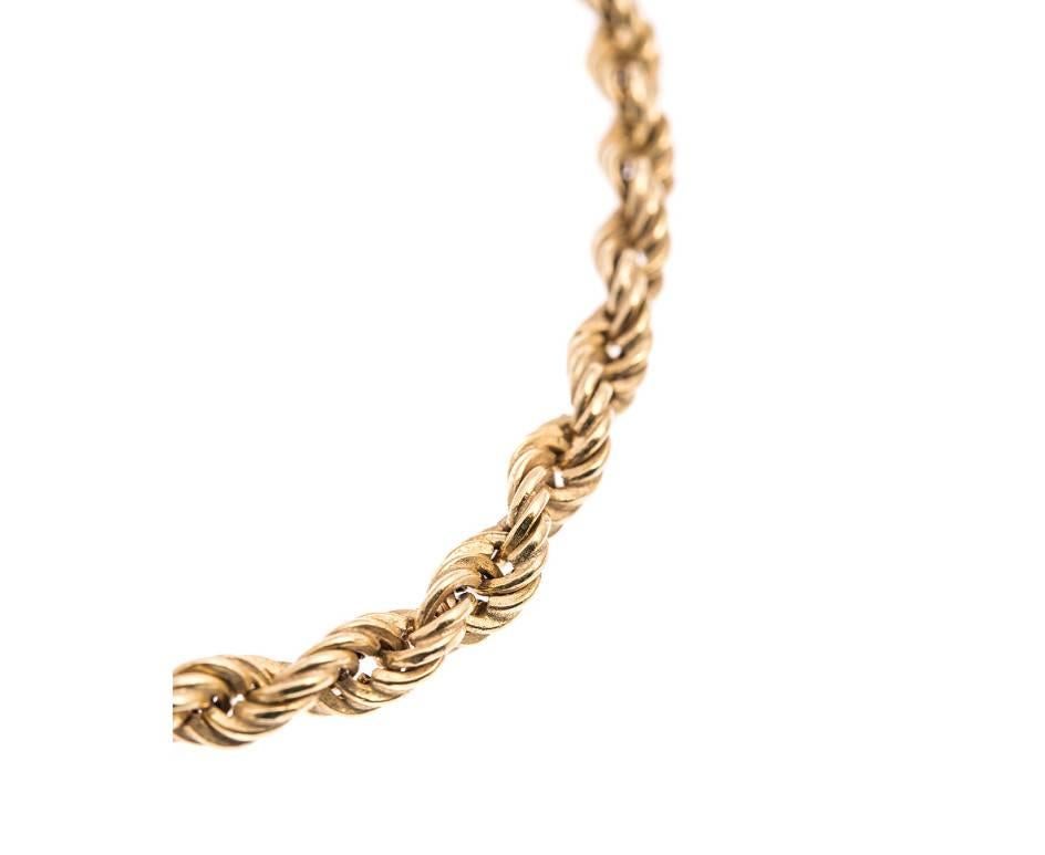 Retro Vintage 1980s 9 Carat Gold Rope and Bow Necklace