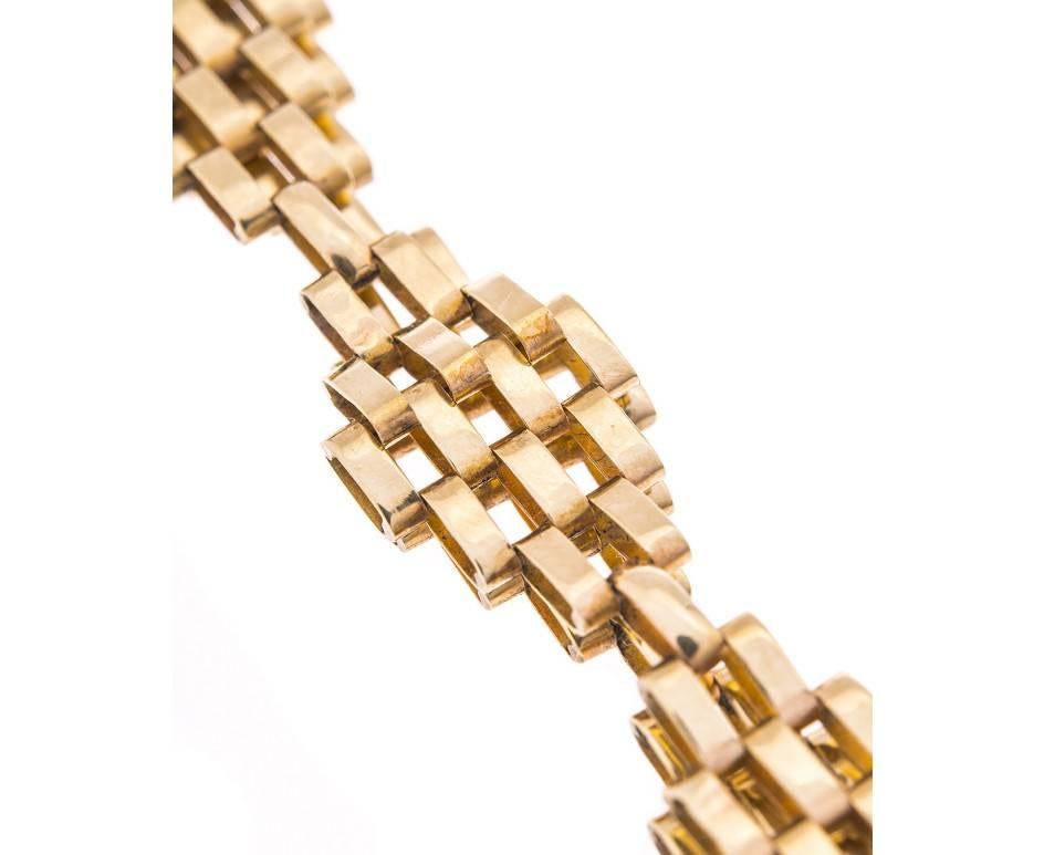 Retro Vintage 1980s 9 Carat Gold Gate Bracelet