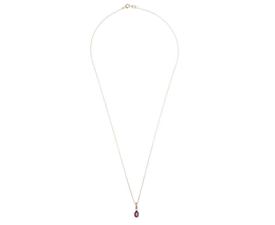 9 Carat Gold 0.55 Carat Ruby and Diamond Pendant In New Condition In Birmingham, GB