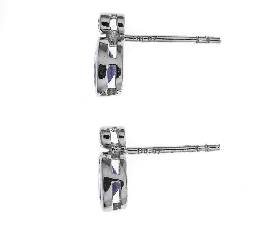 Modern Tanzanite Diamond Earrings