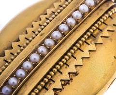 Antique Victorian  Yellow Gold Split Pearl Locket