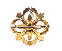 Antique Edwardian  Split Pearl and Turquoise Hair Pin and Brooch