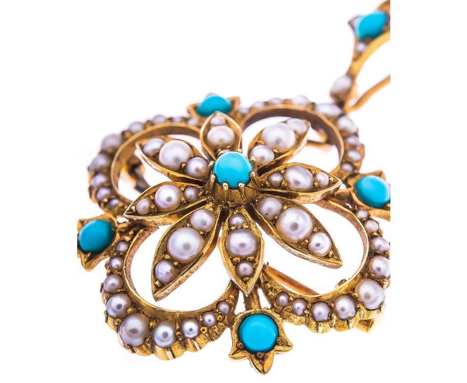 antique turquoise brooch