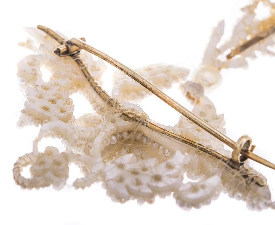 Early 20th Century Intricate Seed Pearl Brooch In Good Condition In Birmingham, GB