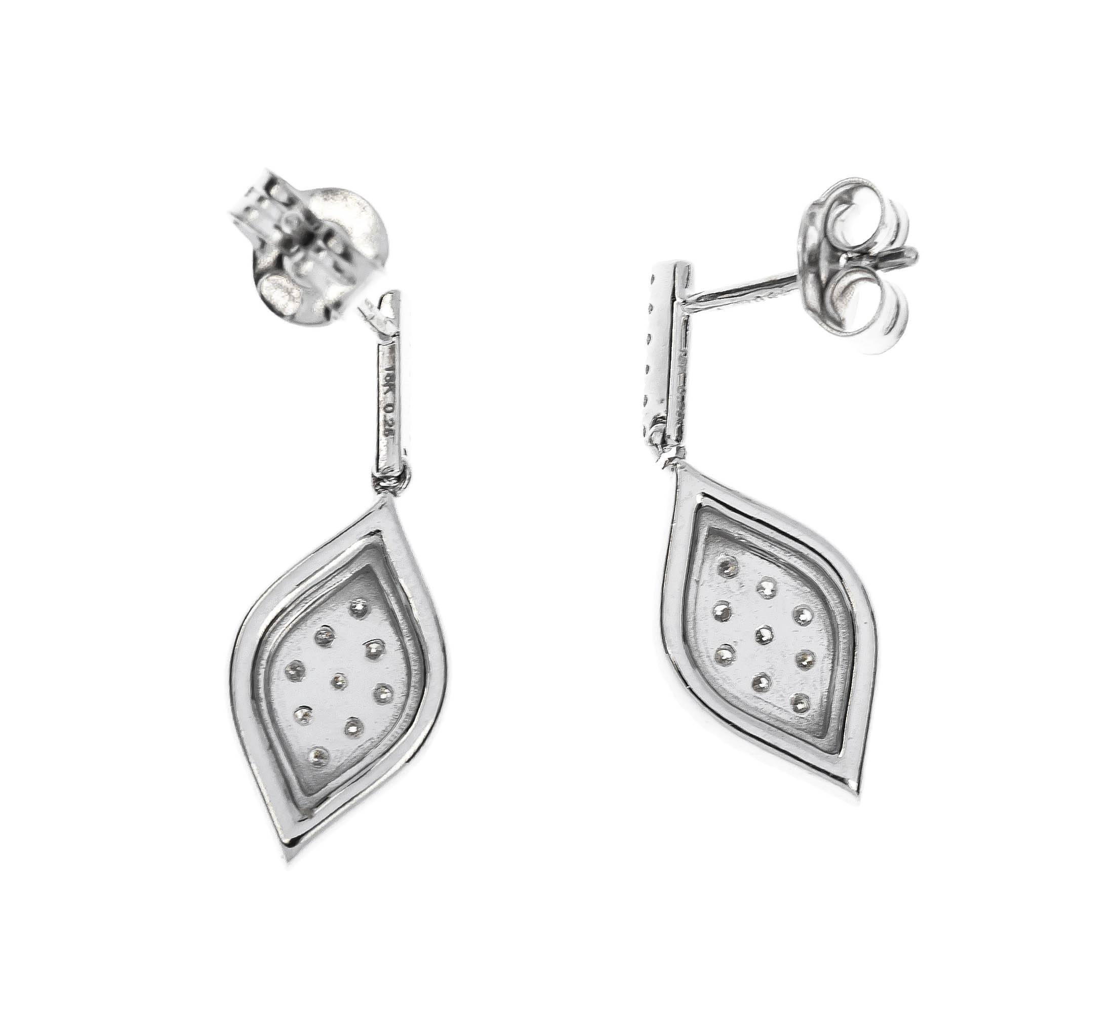 Modern Diamond Drop Earrings For Sale