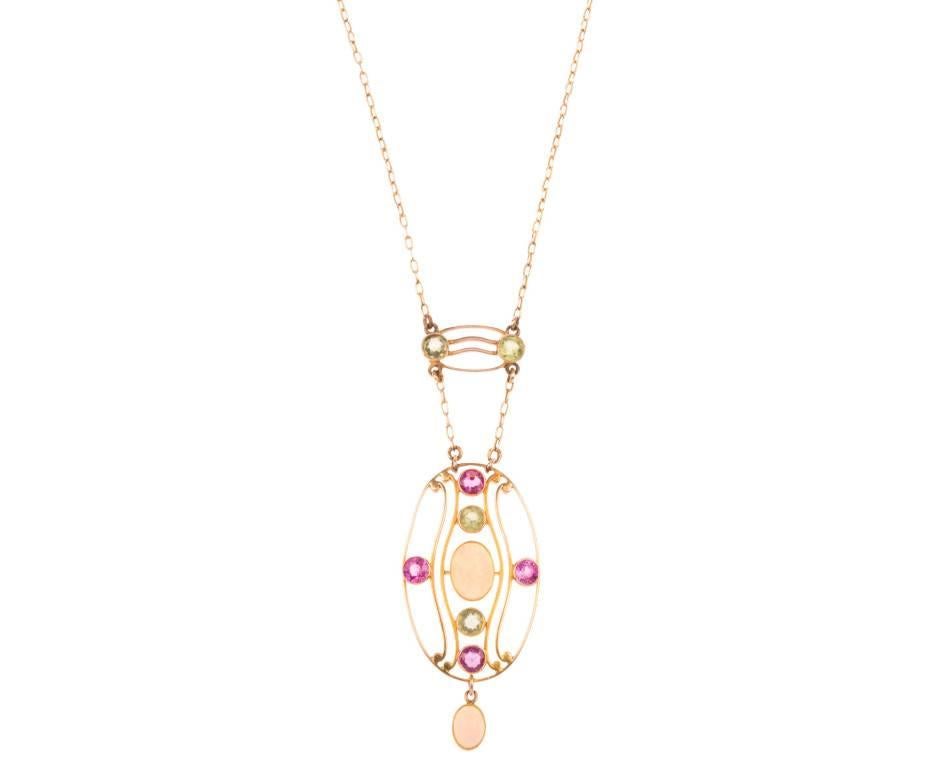 opal and garnet necklace