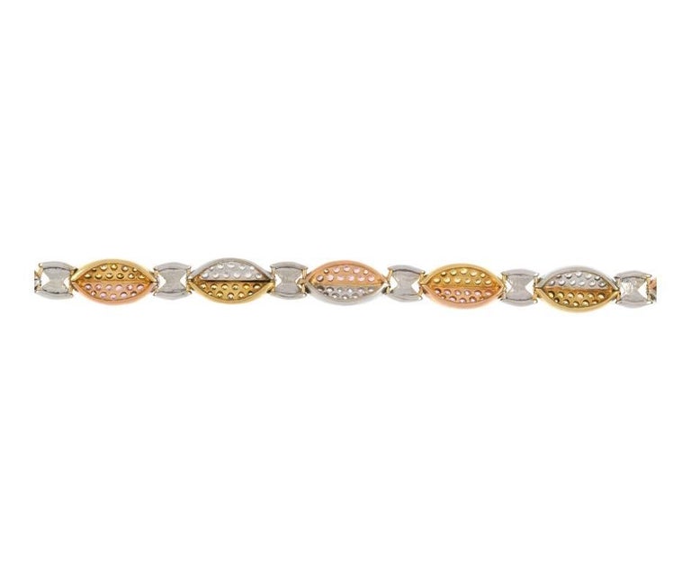 Fancy ThreeTone Gold Bracelet For Sale at 1stDibs