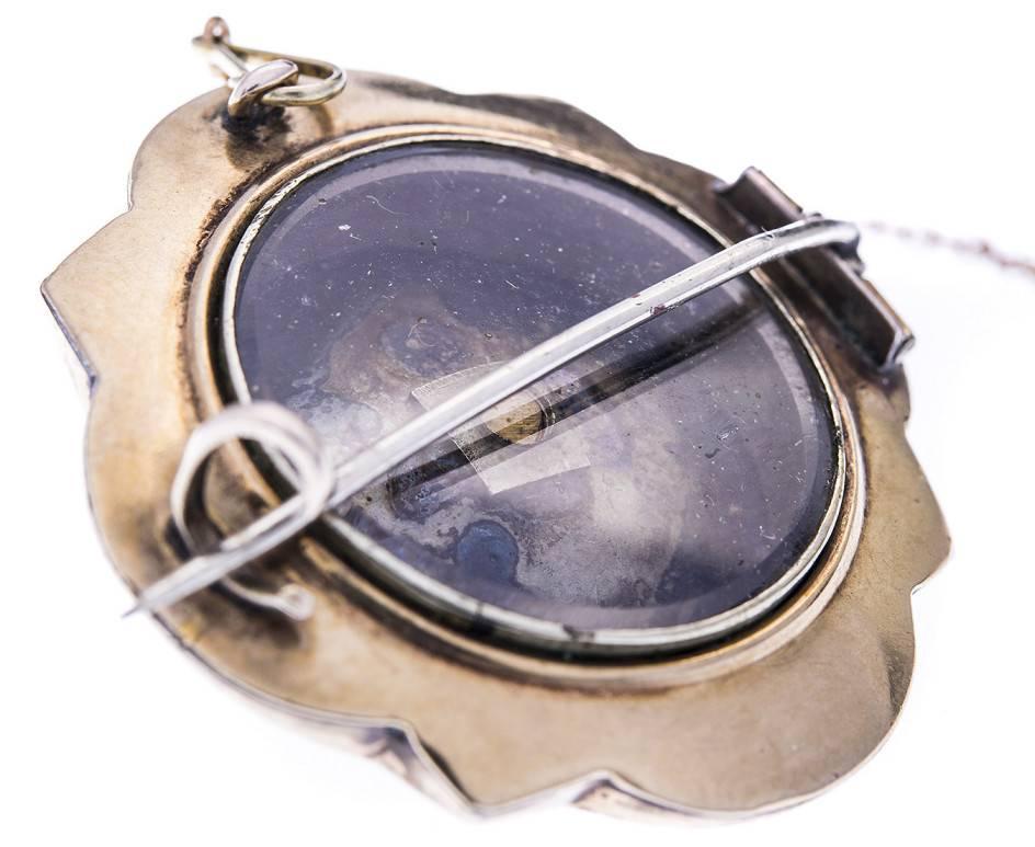 Women's or Men's Antique Late Victorian Gold Split Pearl & Diamond Brooch For Sale