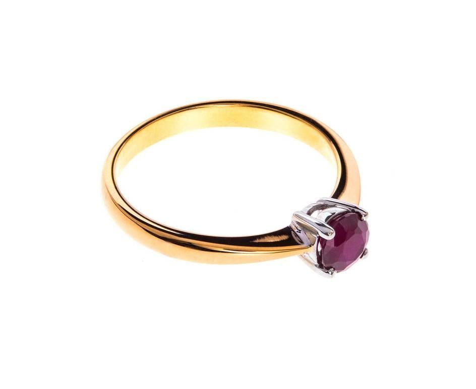 18 Carat Gold Solitaire Ruby Ring In New Condition In Birmingham, GB