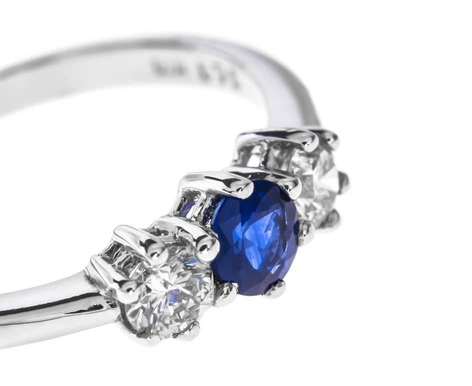 sapphire diamond trilogy ring