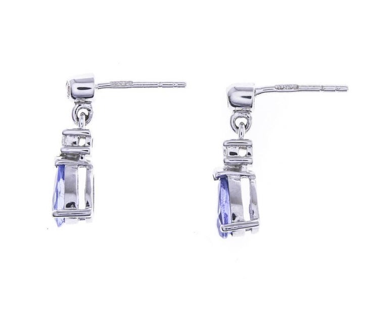 Tanzanite Diamond Drop Earrings at 1stDibs