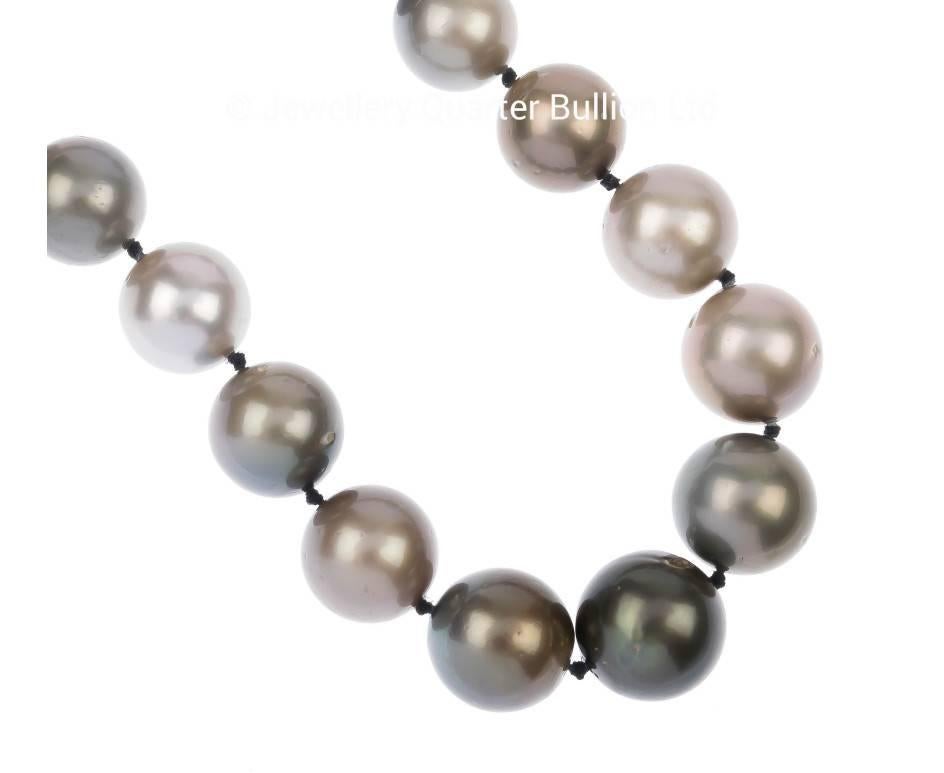 Modern Grey Tahitian Pearl Necklace For Sale