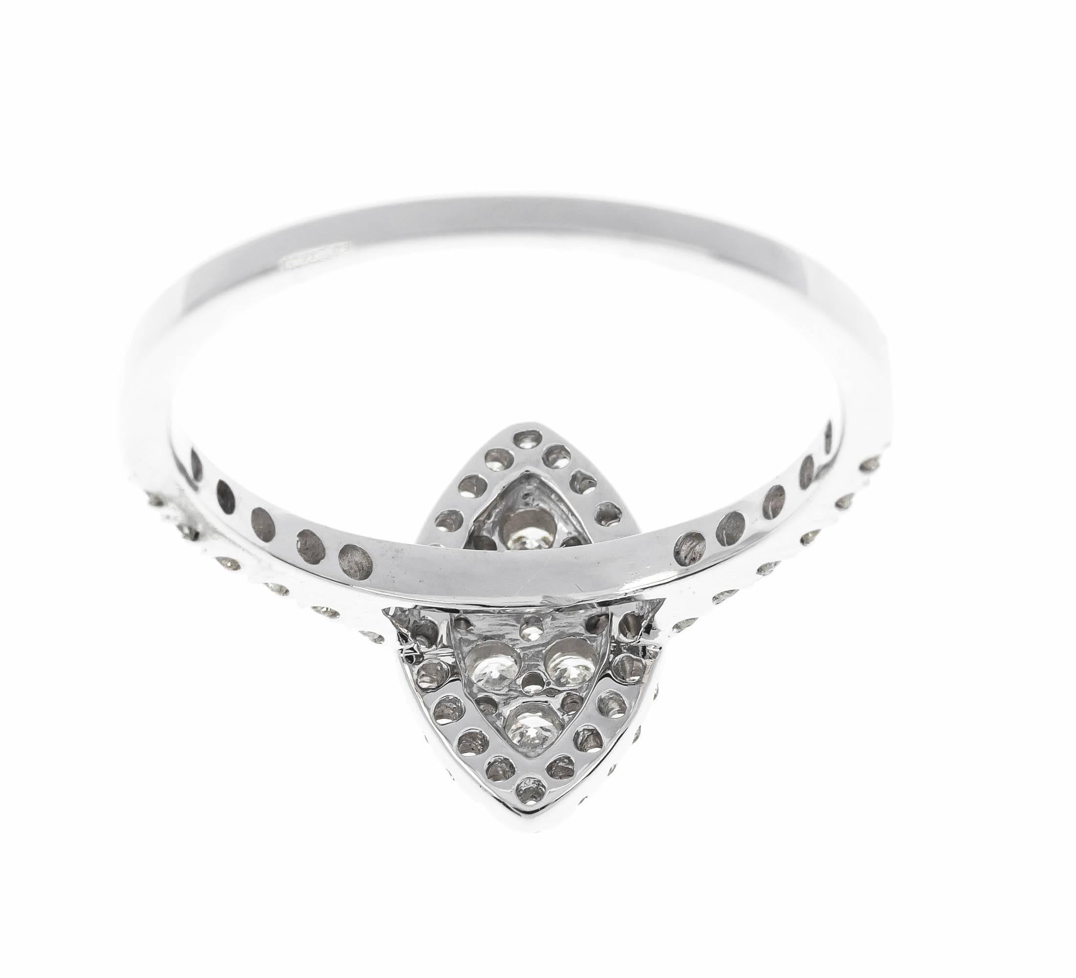 Modern Diamond Navette Cluster Ring For Sale