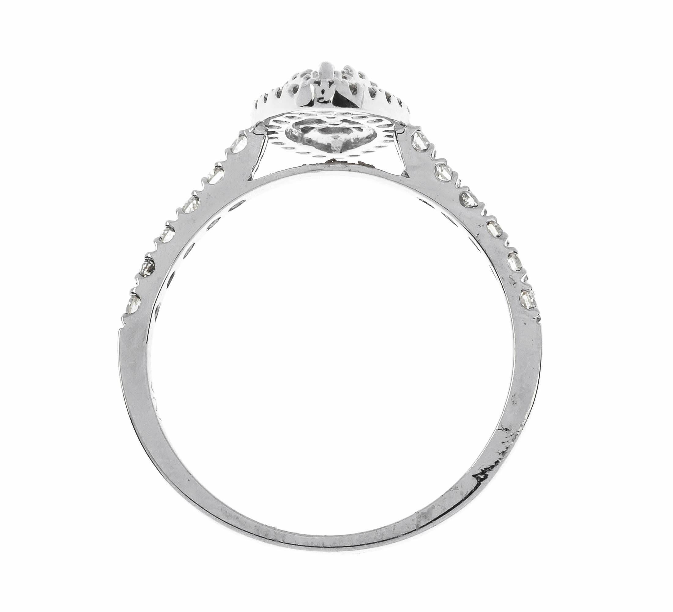 navette diamond cluster ring