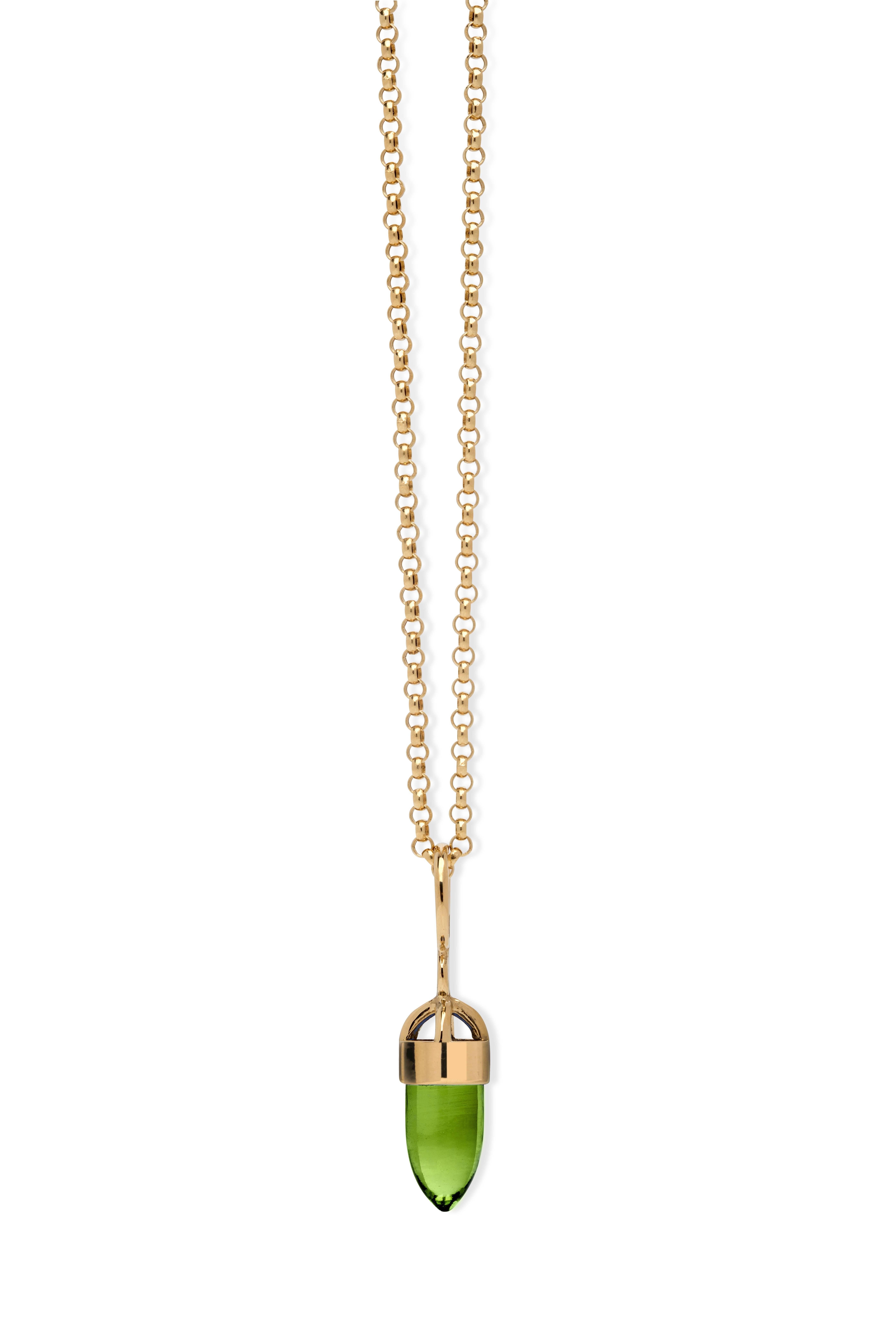 Contemporary MAVIADA's Modern Minimalist Pink Stone 18 Karat Yellow Gold Pendant Necklace For Sale