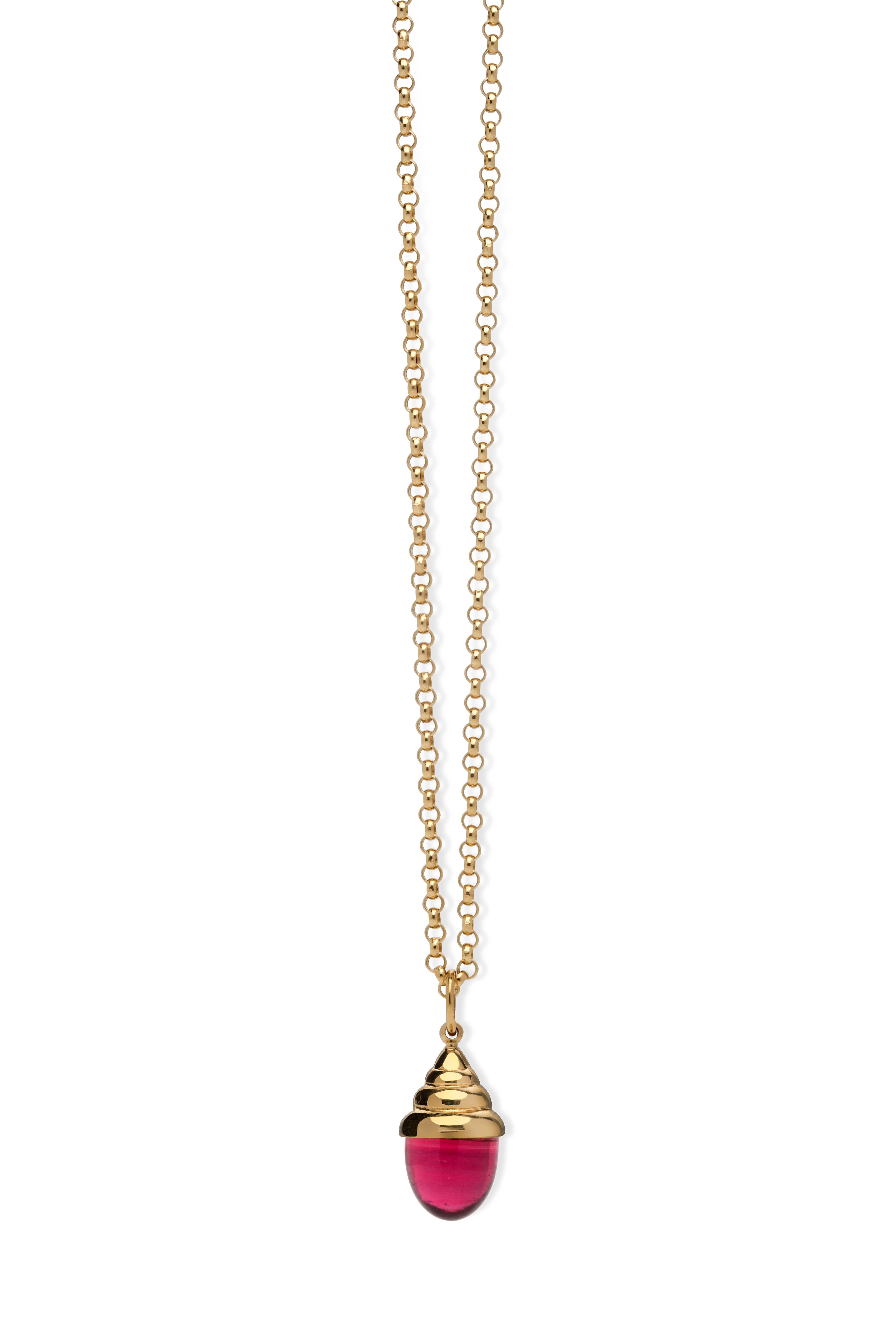 Women's Green Amethyst Chic Quartz 18 Karat Yellow Solid Gold Drop Pendant Necklace For Sale