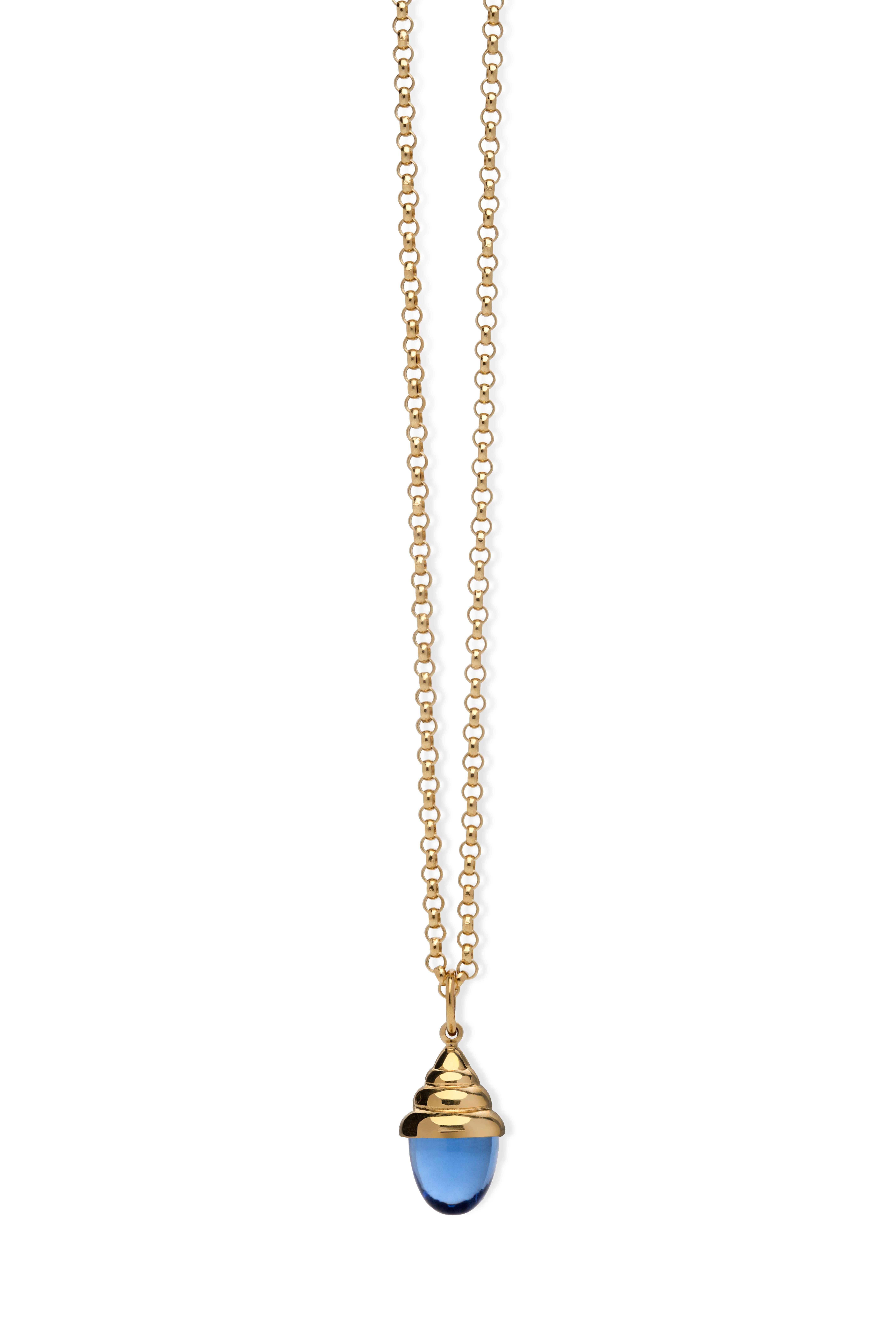 Green Amethyst Chic Quartz 18 Karat Yellow Solid Gold Drop Pendant Necklace For Sale 4