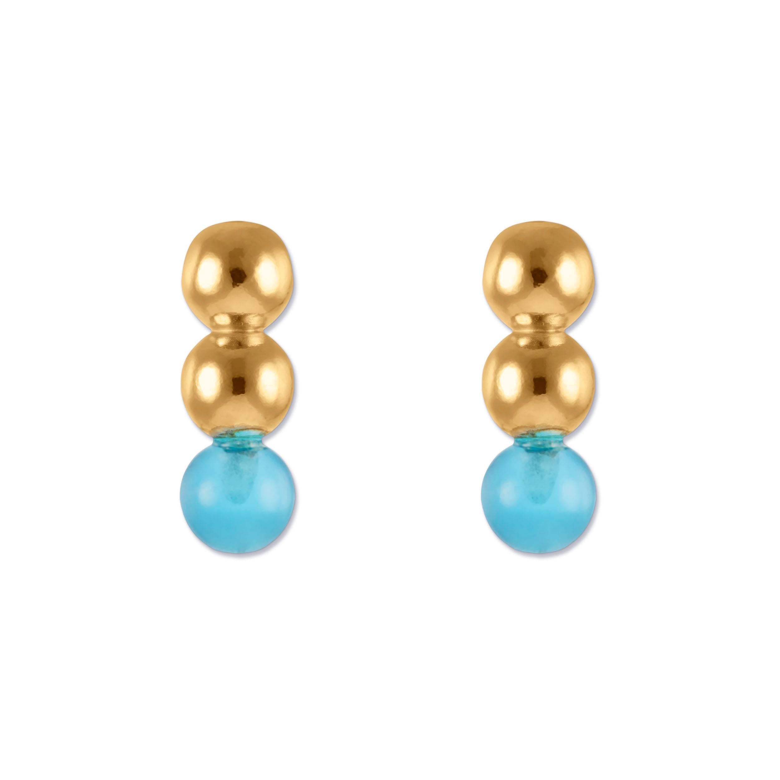 New to this season and so much fun! These fantastic earrings are already proving quite popular due to their great affordability. They come in either 18kt yellow gold or 18kt rose gold vermeil in a variety of handmade colourful (AAA) quartz stones
