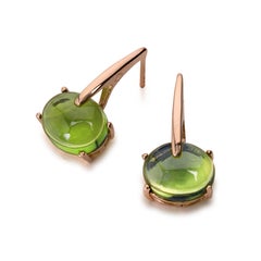 18 Karat Gold Tanzanite Blue Vermeil Quartz, Sardinia Drop Long Chic Earrings