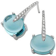 MAVIADA
s Diamond Sardinia Sky Blue Topaz 18 Karat White Gold Drop Day Earrings