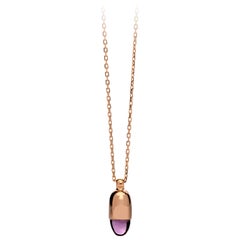 MAVIADA's Skopelos 18k Rose Gold Purple Amethyst Pendant Mini Necklace