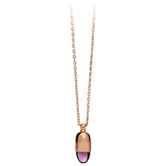 MAVIADA's Skopelos 18k Roségold Lila Amethyst-Anhänger Mini-Halskette