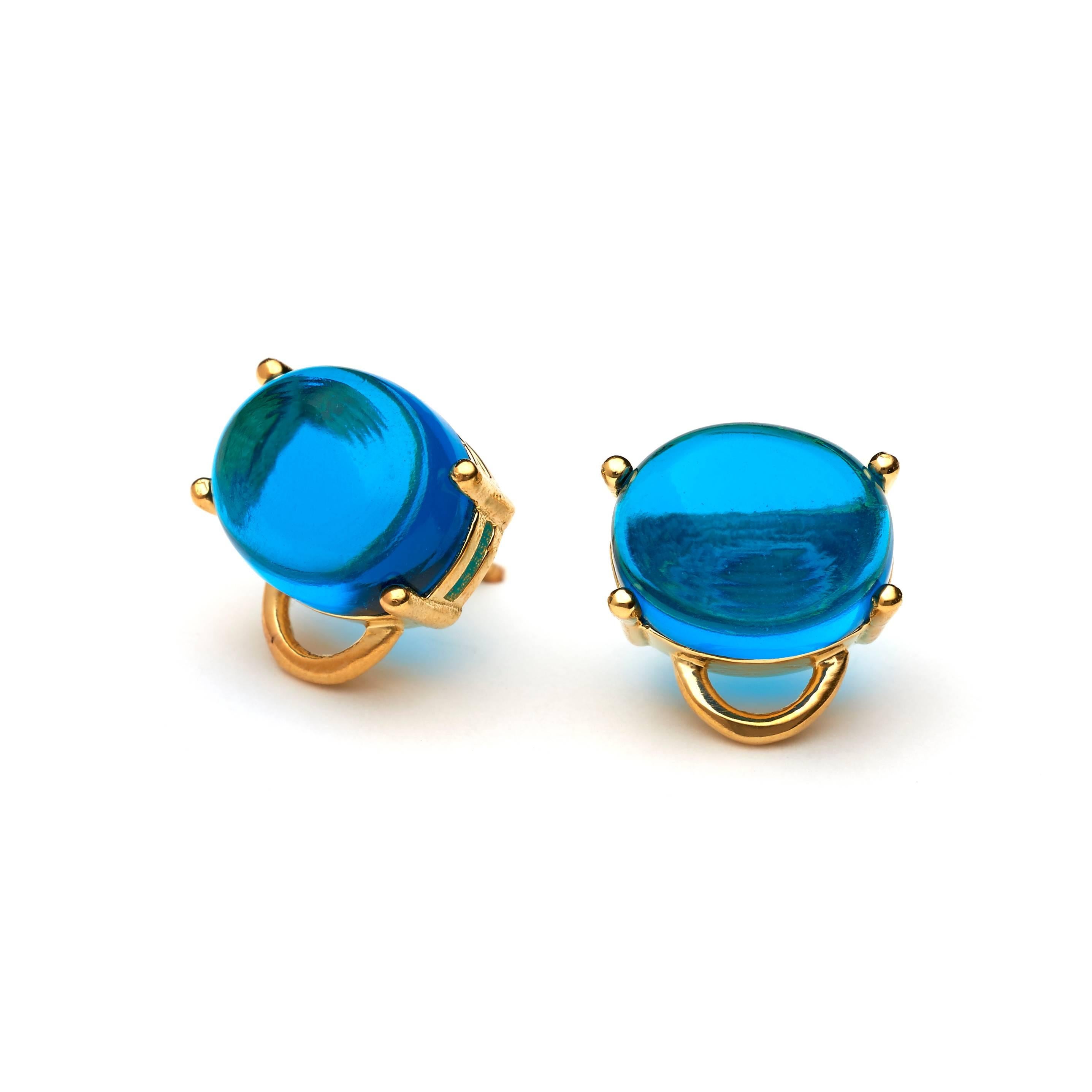 Women's or Men's Maviada's Marmaris 18 Karat Yellow Gold Peridot Vermeil Classic Stud Earrings
