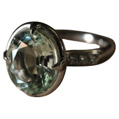 LEYSER 950 Platinum Green Beryll Ring