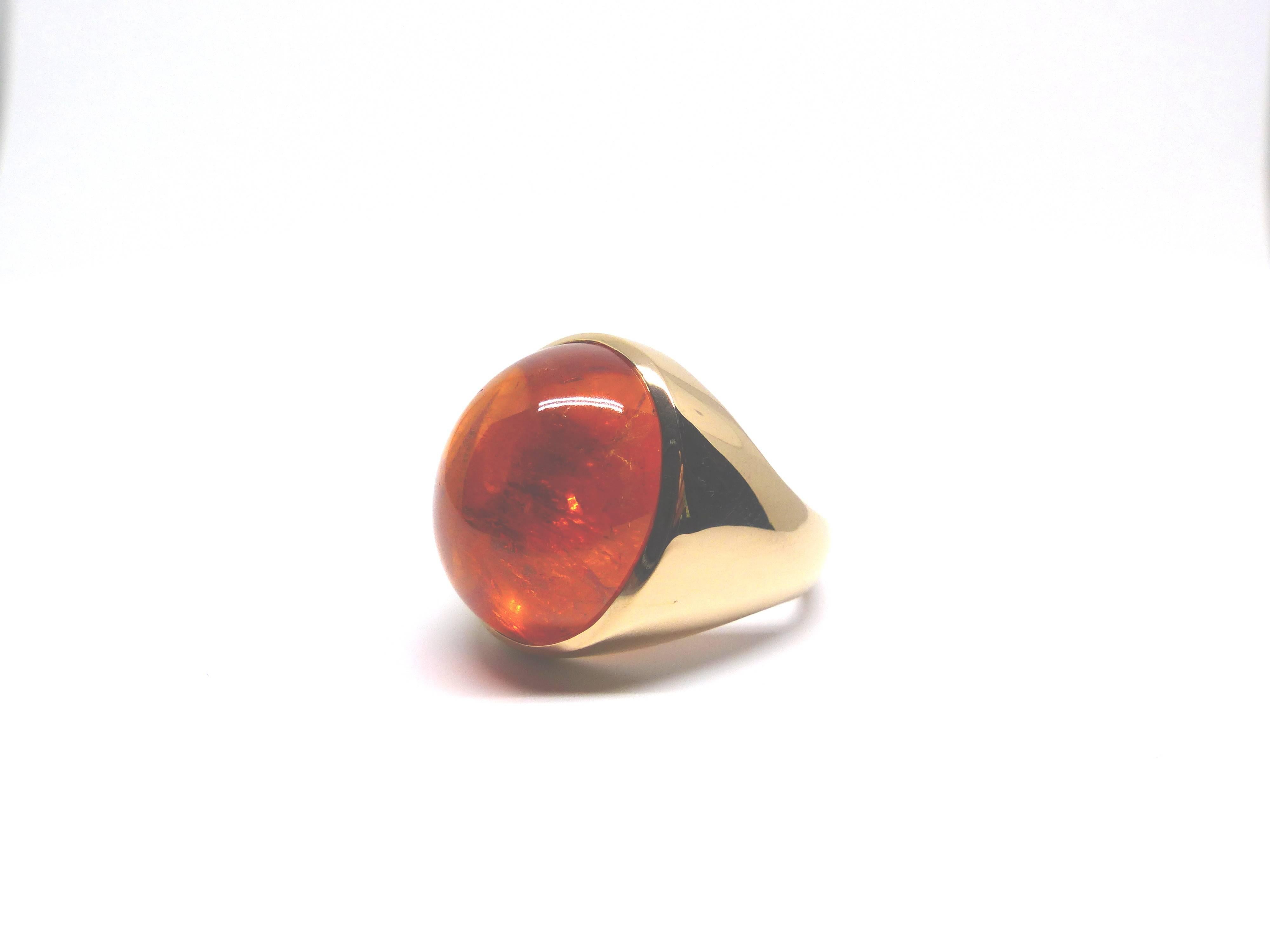 28.50 Carat Mandarin Garnet Cocktail Ring 2