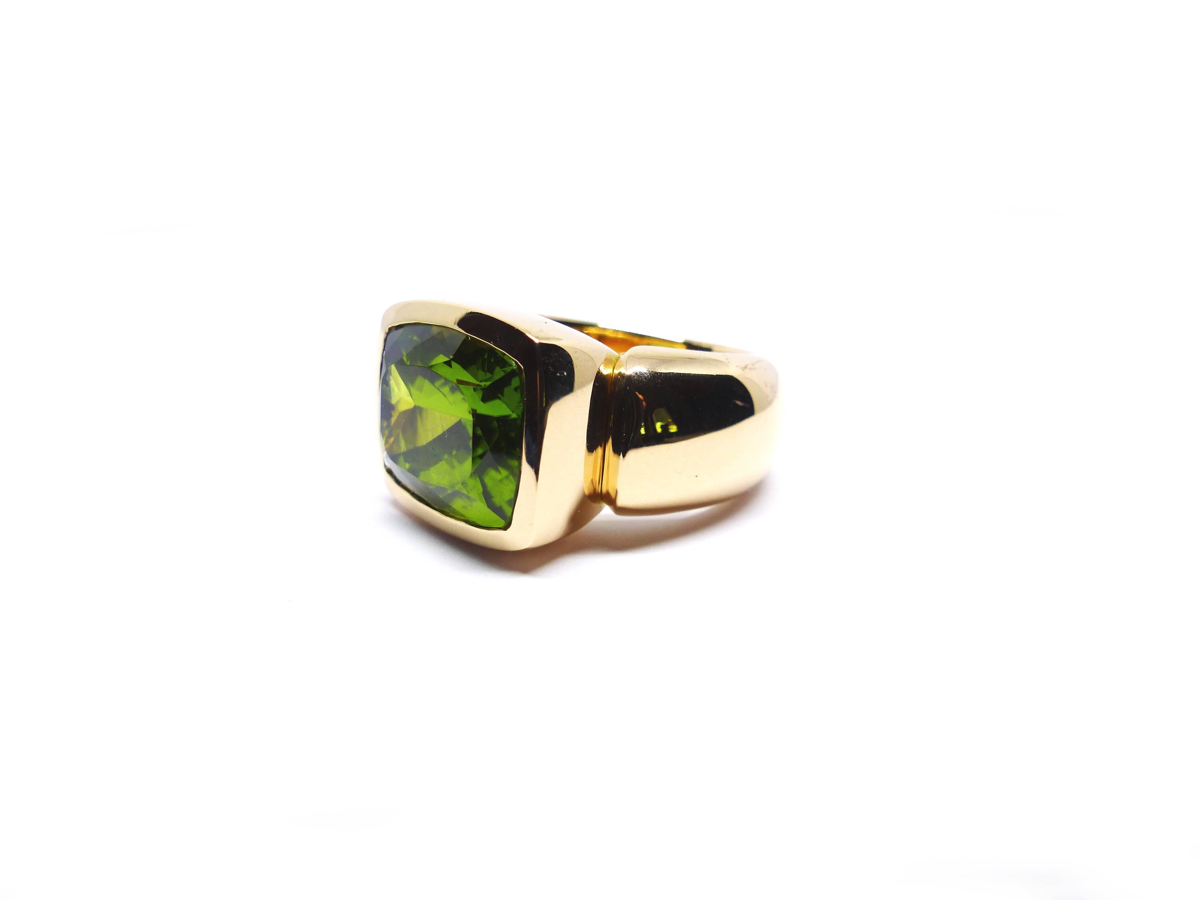 LEYSER 18K Rose Gold Peridot Ring In New Condition For Sale In Idar-Oberstein, DE