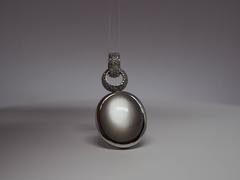18 Karat White Gold Pendent with Moonstone