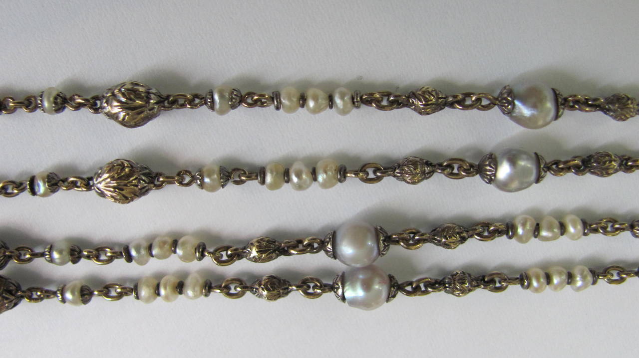 1930s Mario Buccellati Emerald Diamond Pearl Gold Necklace 1