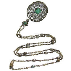 Mario Buccellati Unique Emerald Diamond Necklace