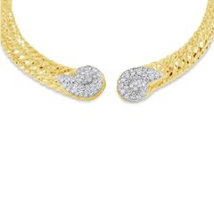 David Webb Diamond Gold Platinum Collar Necklace