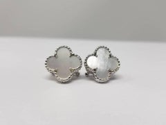 Van Cleef & Arpels White Gold Sweet Alhambra Earstuds Earrings
