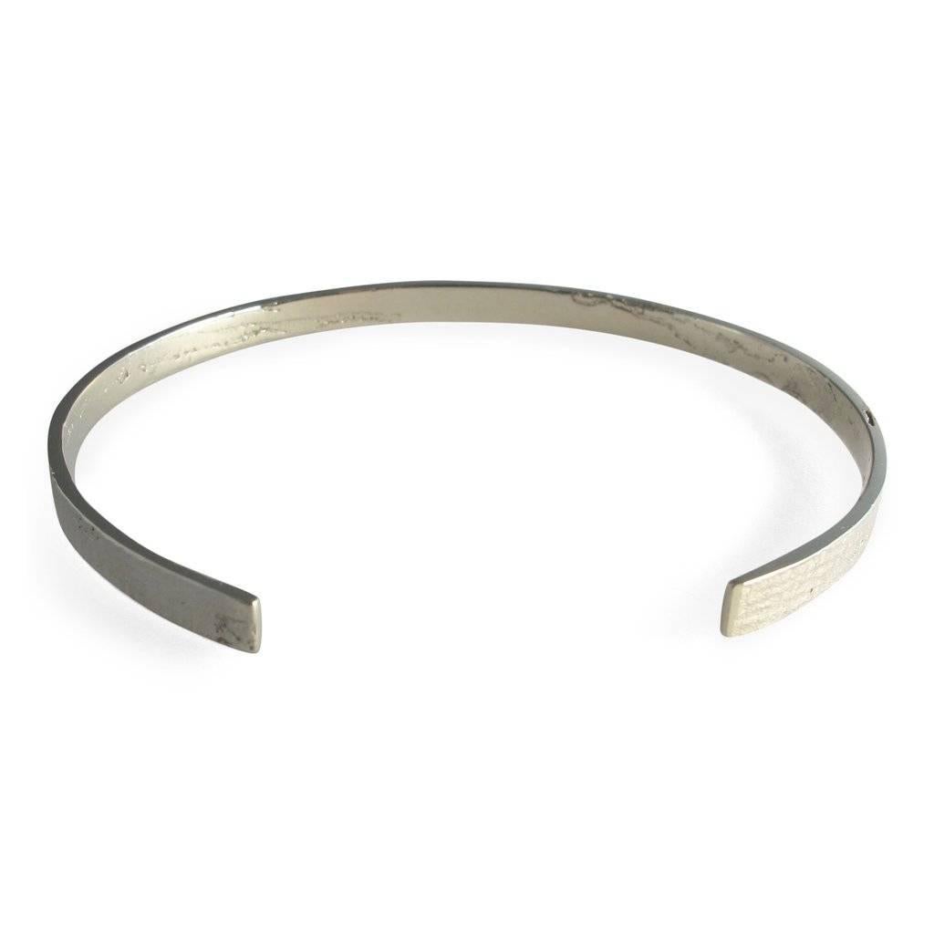 Men's White Gold Paper Cuff Bracelet by Allison Bryan In New Condition In London, GB