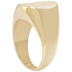 Concave Signet Ring in 18 Karat Gold by Allison Bryan