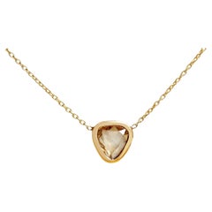 Diamond Slice Necklace in Solid Gold by Allison Bryan