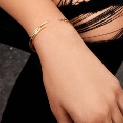 18 Karat Rose Gold Slim Cuff with White Diamonds by Allison Bryan