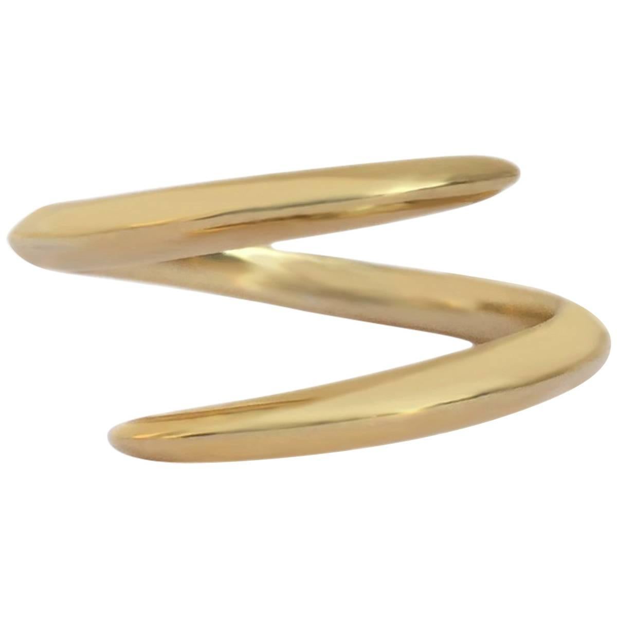Crossover Ring in 18 Karat Yellow Gold by Allison Bryan