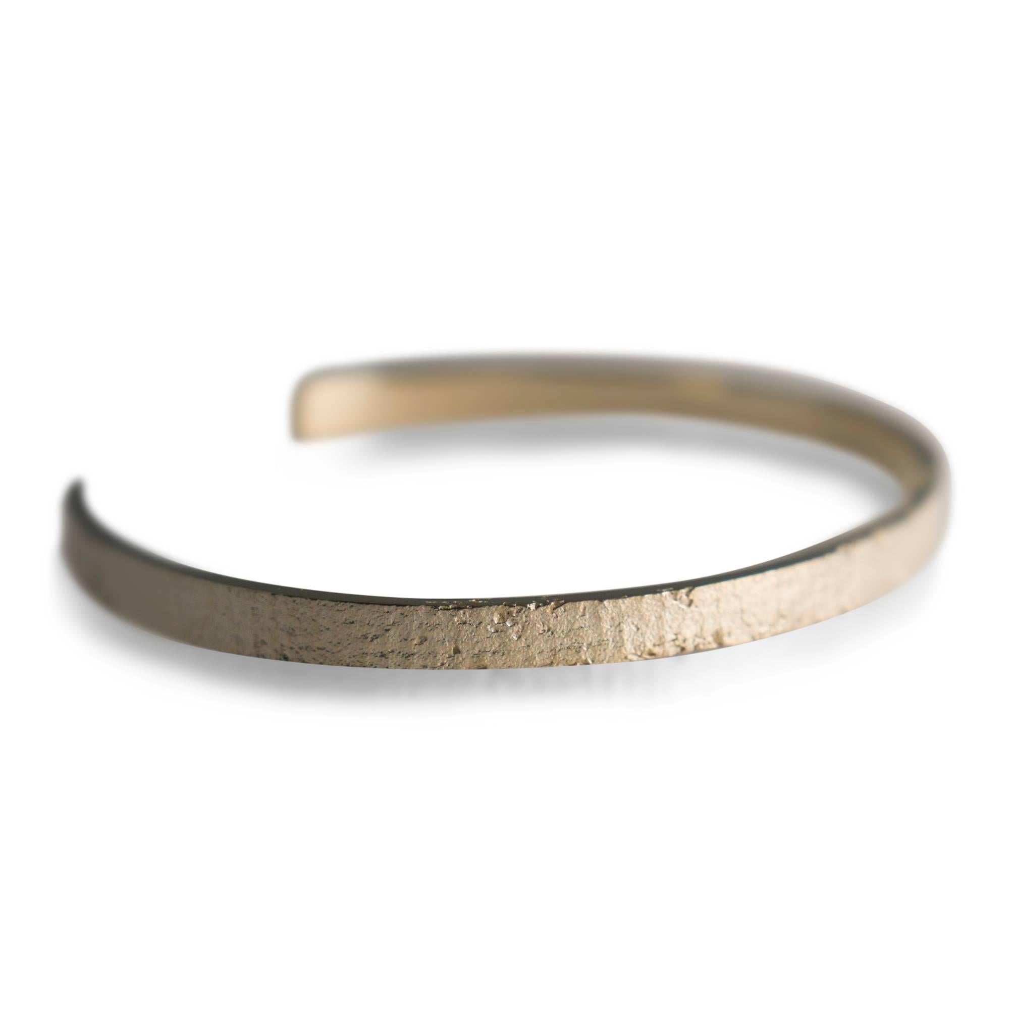 Women's Solid Gold Paper Textured Cuff by Allison Bryan For Sale