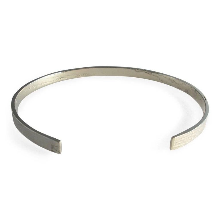 Men's White Gold Paper Cuff Bracelet by Allison Bryan For Sale at 1stDibs