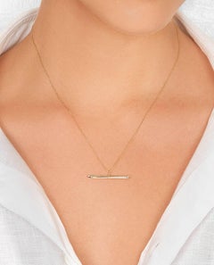 Gold Spear Pendant with White Diamonds by Allison Bryan