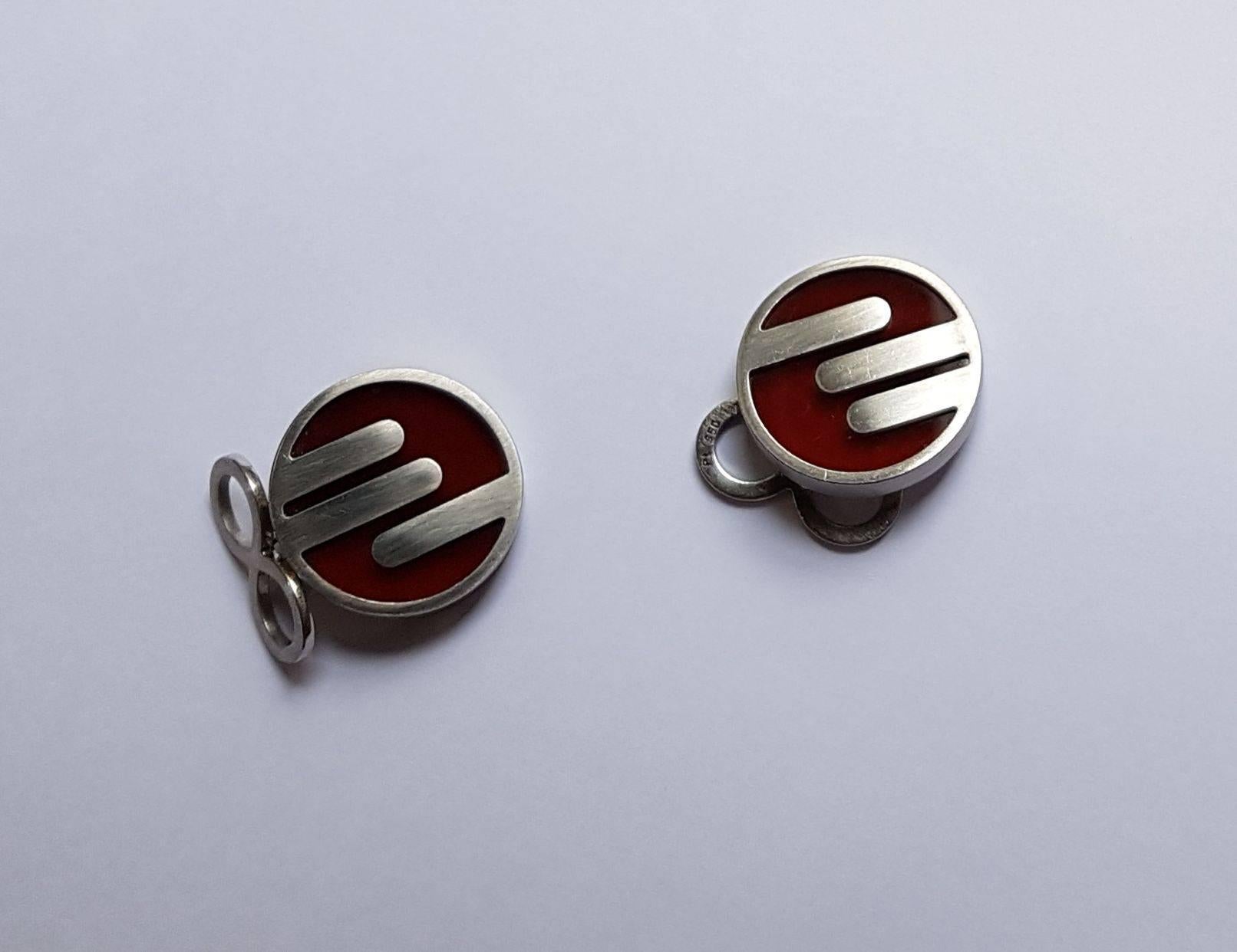 Men's Cufflinks, Platinum, Jasper