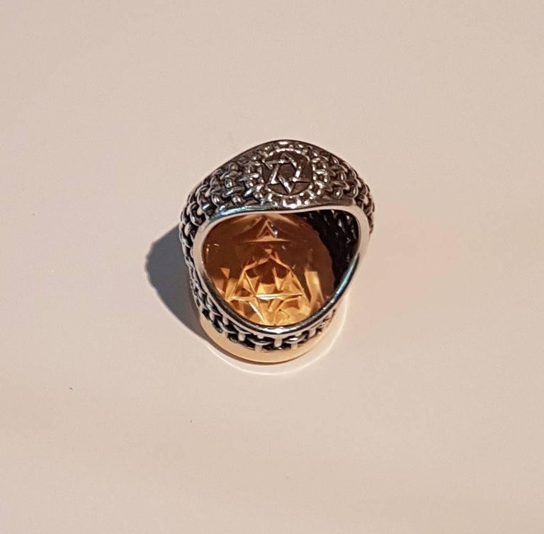 Star of David Ring Citrine Gold Silver For Sale at 1stDibs | star of ...