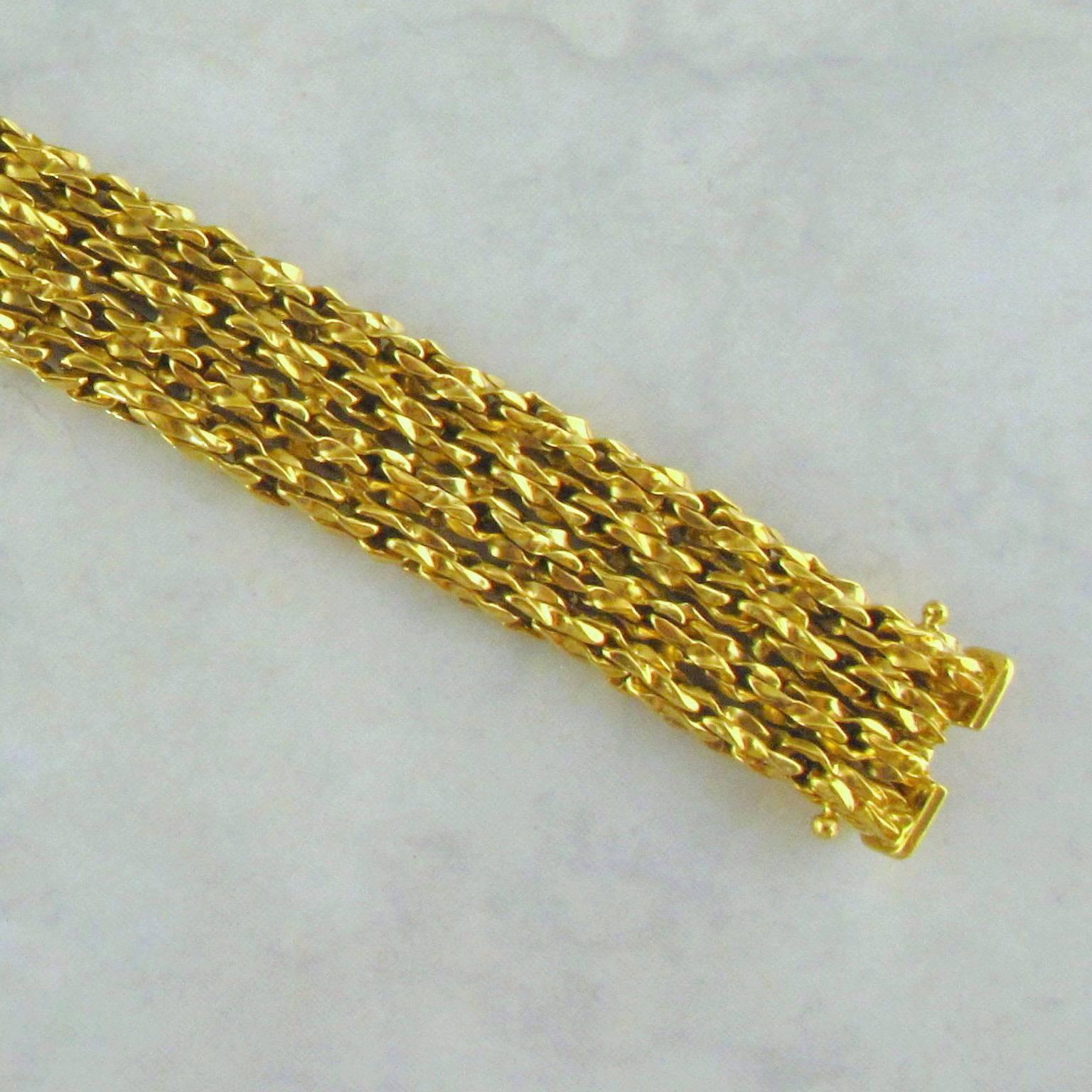 Tiffany & Co.  Yellow Gold Woven Bracelet In Excellent Condition For Sale In Kennebunkport, ME