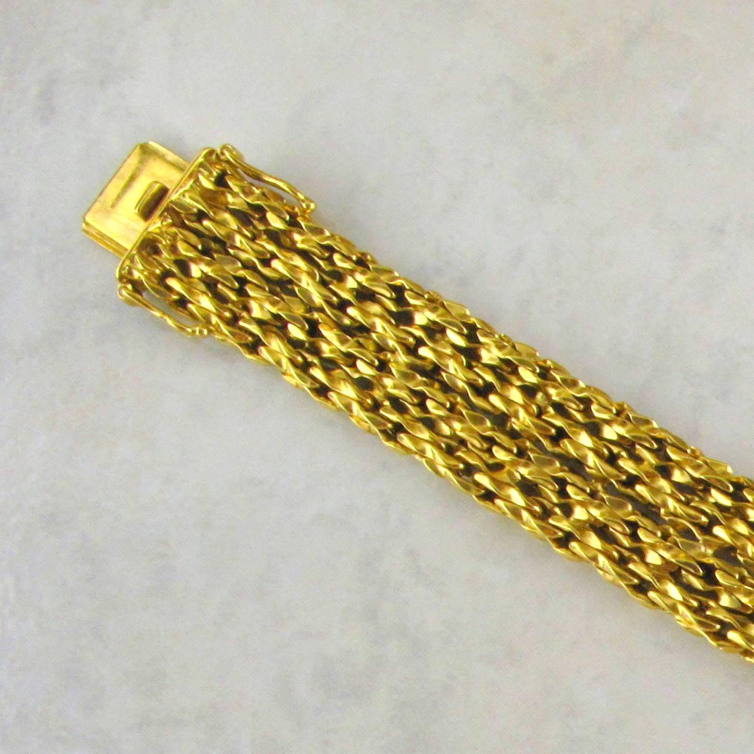 Women's Tiffany & Co.  Yellow Gold Woven Bracelet For Sale